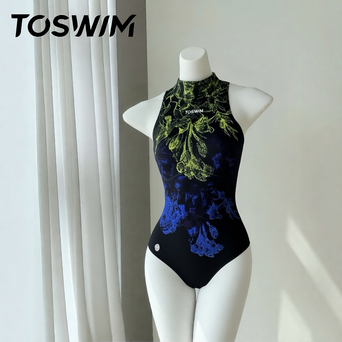 【样衣清仓-青提秘境】TOSWIM拓胜正品泳衣女款成人连体三角竞速