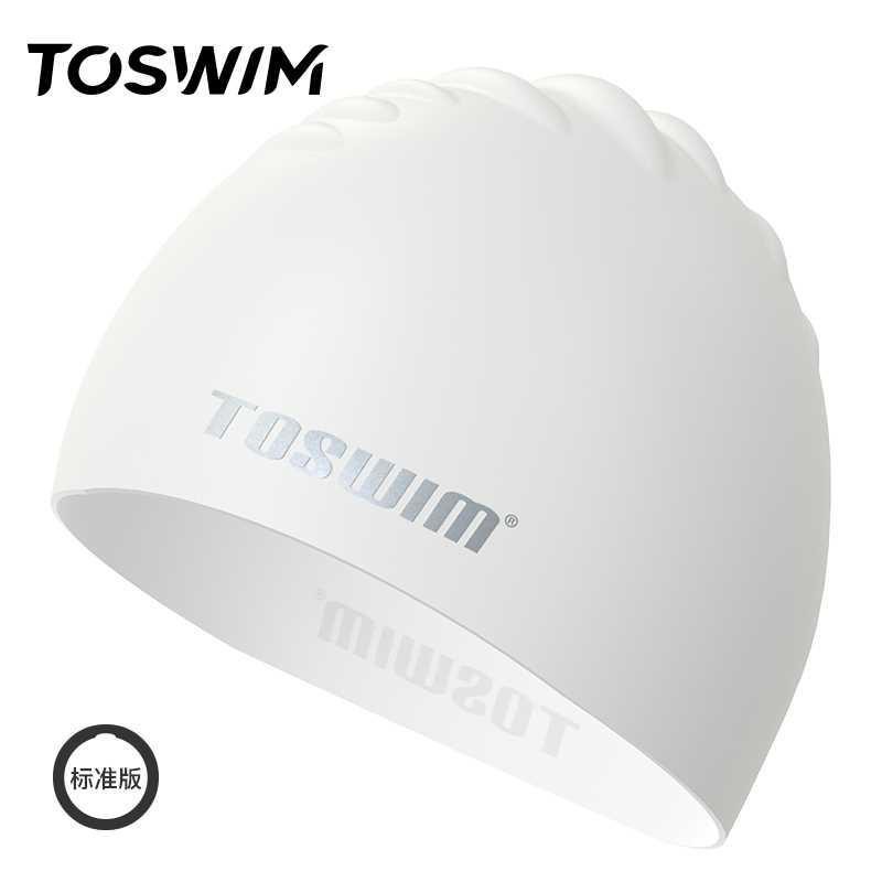 【样品清仓】TOSWIM泳帽男女款不勒头长发加大防水专业硅胶游泳帽
