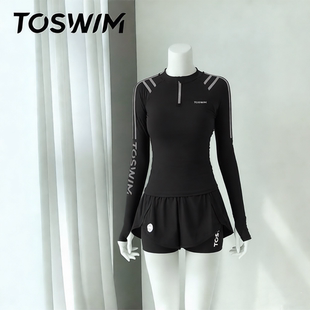 【样衣清仓-原海极光】TOSWIM拓胜正品游泳衣女士分体长袖泳衣女