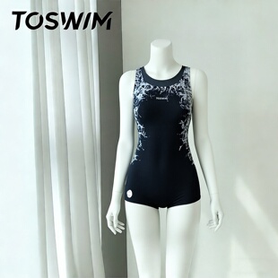TOSWIM拓胜正品 暗丛荆棘 泳衣女士连体平角竞速温泉 样衣清仓