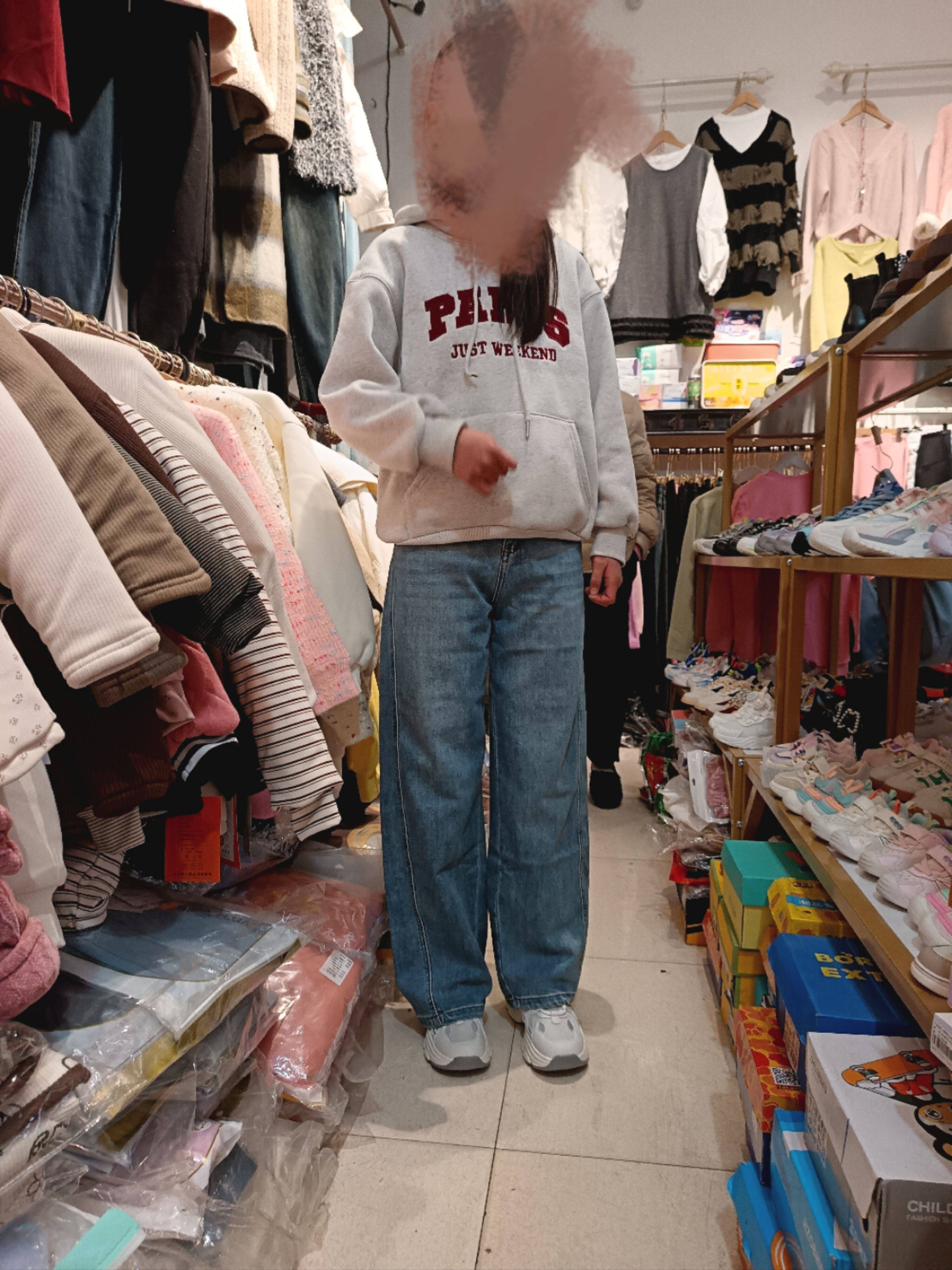 2025新款女时尚浅蓝色牛仔裤上班族春季新款阔腿拖地裤学生服饰