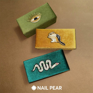 NP钉梨「中古童话」独立原创设计复古丝绒钉珠刺绣首饰盒收纳盒