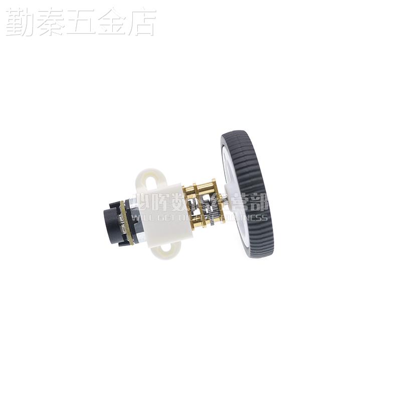 N20减速马达带编码器3V6V12V微型直流减速电机配D字轴橡胶轮胎