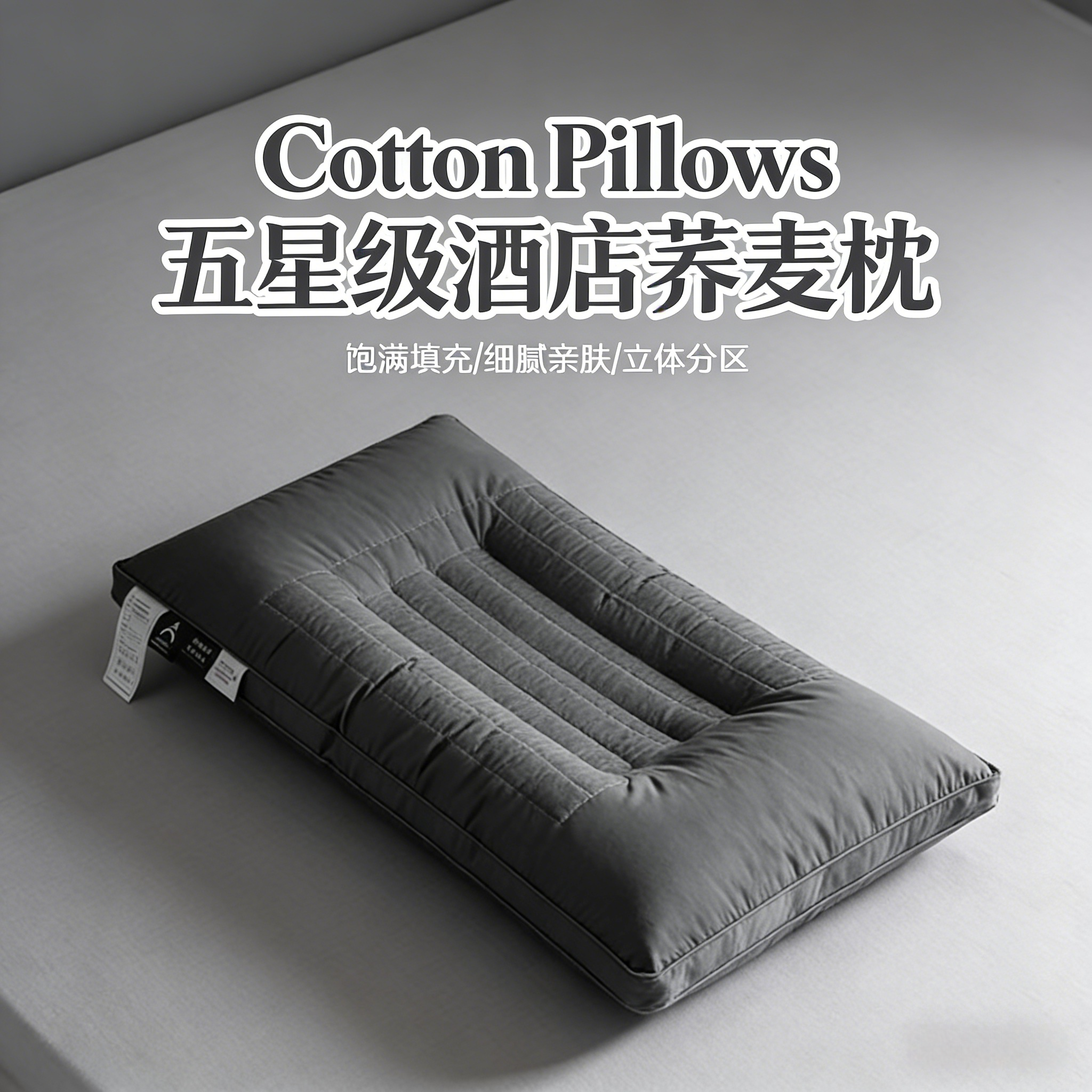 五星级酒店专用高端荞麦枕头成人护颈椎助睡眠荞麦皮壳高硬枕芯男