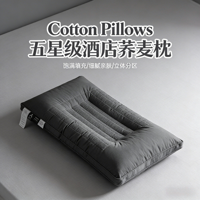 五星级酒店专用高端荞麦枕头成人护颈椎助睡眠荞麦皮壳高硬枕芯男