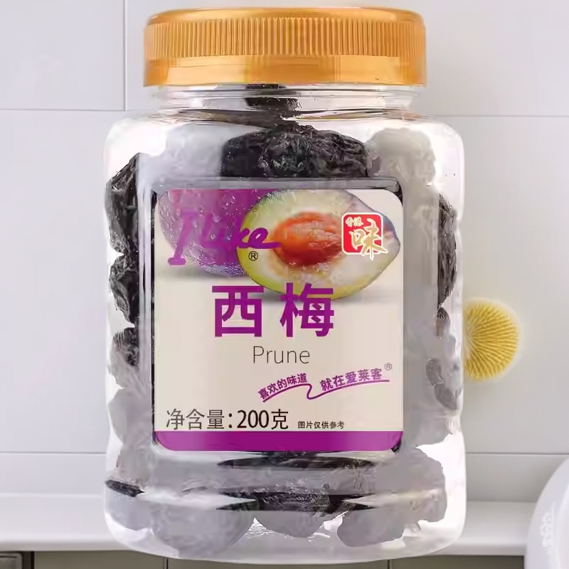 香港品牌休闲零食品爱莱客西梅200g罐装蜜饯凉果脯加州西梅干果干