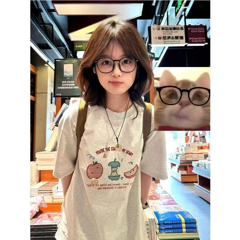 2026新款百搭洋气短袖t恤女大童夏季初中高中大学生宽松半袖上衣
