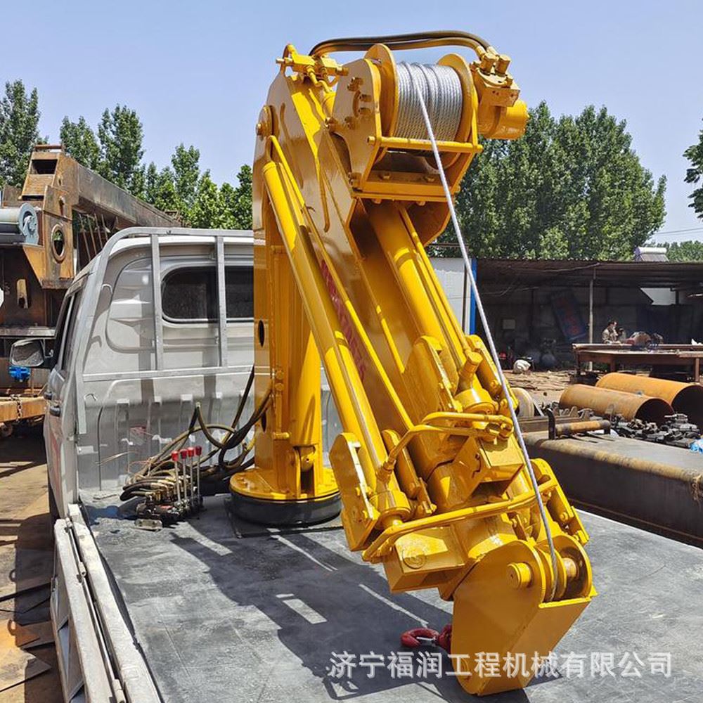 新款车载液压折臂吊可遥控简单安装折叠吊改装随车折臂吊车