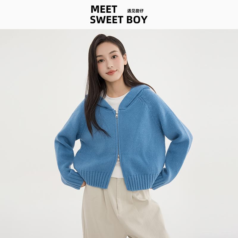 MEET SWEETBOY双拉链针织开衫外套