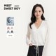 MEET SWEETBOY轻透V领设计感针织开衫