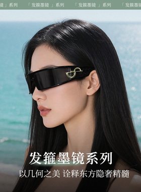 2025新款发箍墨镜女款高级感网红二合一防晒防紫外线太阳眼镜女士