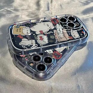 12透明 破烂小猫咪适用苹果11小胖子苹果12软壳iphone15pro