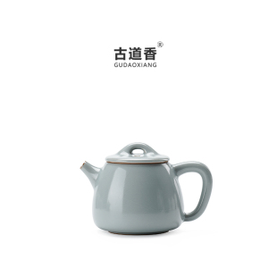 石瓢壶_高款 天青汝窑 陶瓷家用功夫茶具泡茶单壶开片可养冰裂