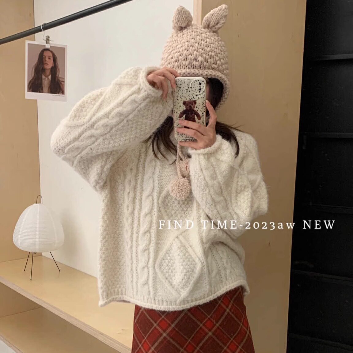 新款韩版重工圆领麻花糖果色套头内搭毛衣女冬上衣含10%羊毛