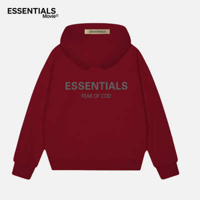 ESSENTIALS官方酒红色连帽卫衣