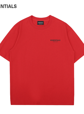 【一折专区】奥特莱斯丨2025新款丨ESSENTIALS官方丨红色纯棉短袖