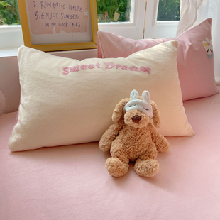 一对装 2025款 牛奶绒珊瑚绒毛巾绣单个枕头枕套装 冬季 48cmx74cm 款