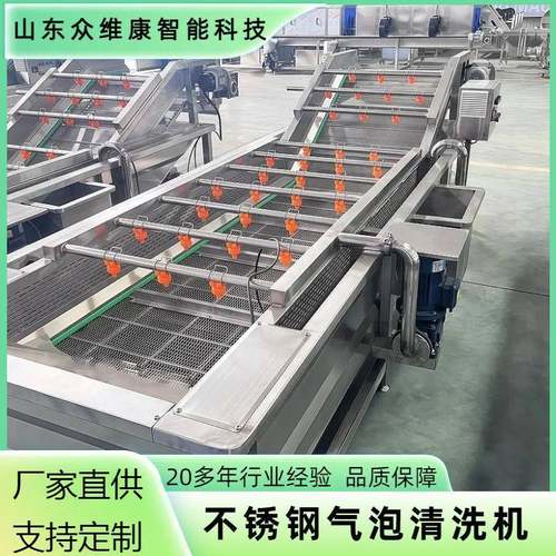 商用大型果蔬气泡清洗机海带酸菜清洗脱盐设备海鲜水产清洗机器
