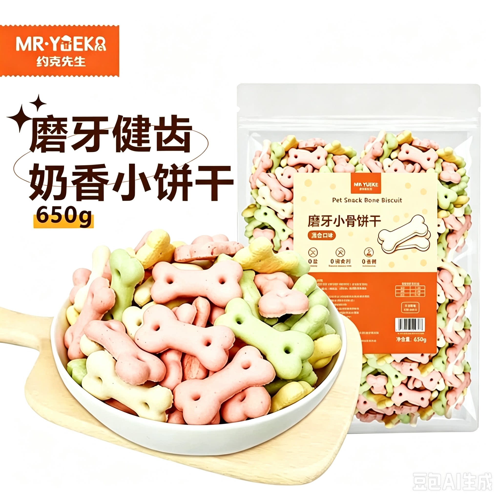 狗狗磨牙饼干口气清新洁齿泰迪柯基训犬奖励幼犬成犬狗零食650g