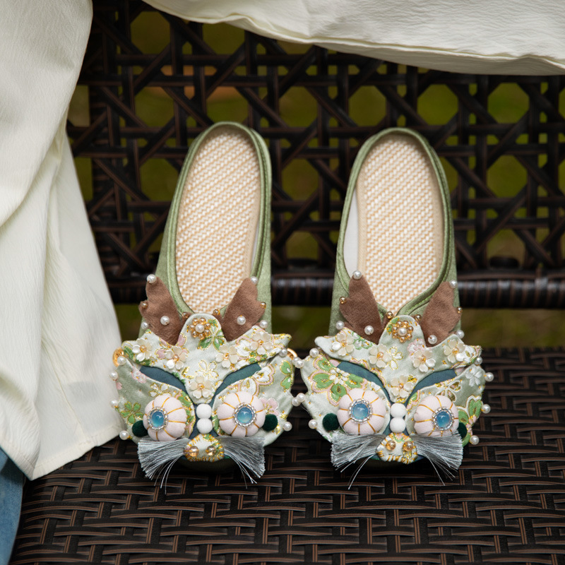 舞绣缘古风虎头鞋非遗手工包头拖