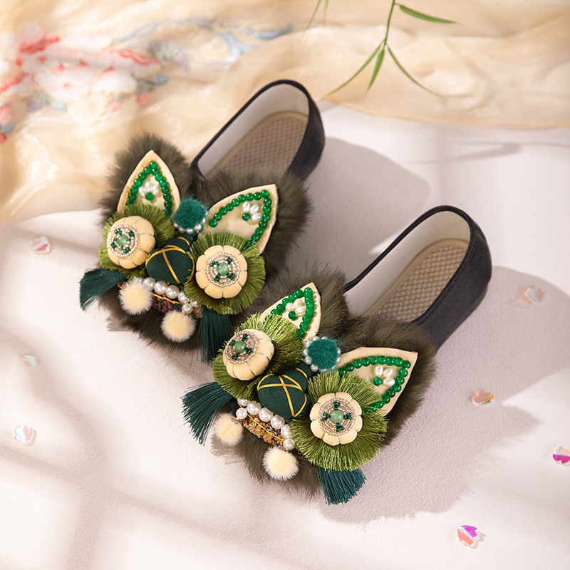 国潮虎头鞋女中式绣花鞋