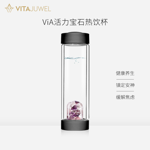 VitaJuwel活力宝石杯家用高档泡茶杯女办公室双层玻璃杯wellness
