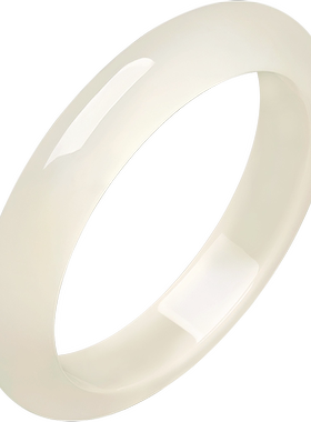 周六福香槟白玉髓手镯宽条新中式高贵国风节日礼物送妈妈送女生