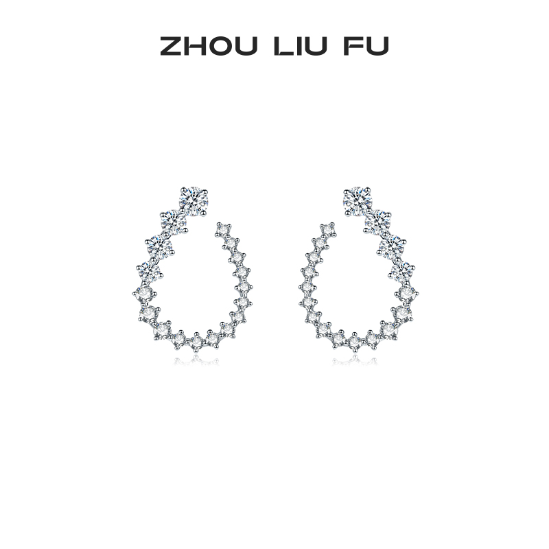 周六福S925银耳饰女小众设计