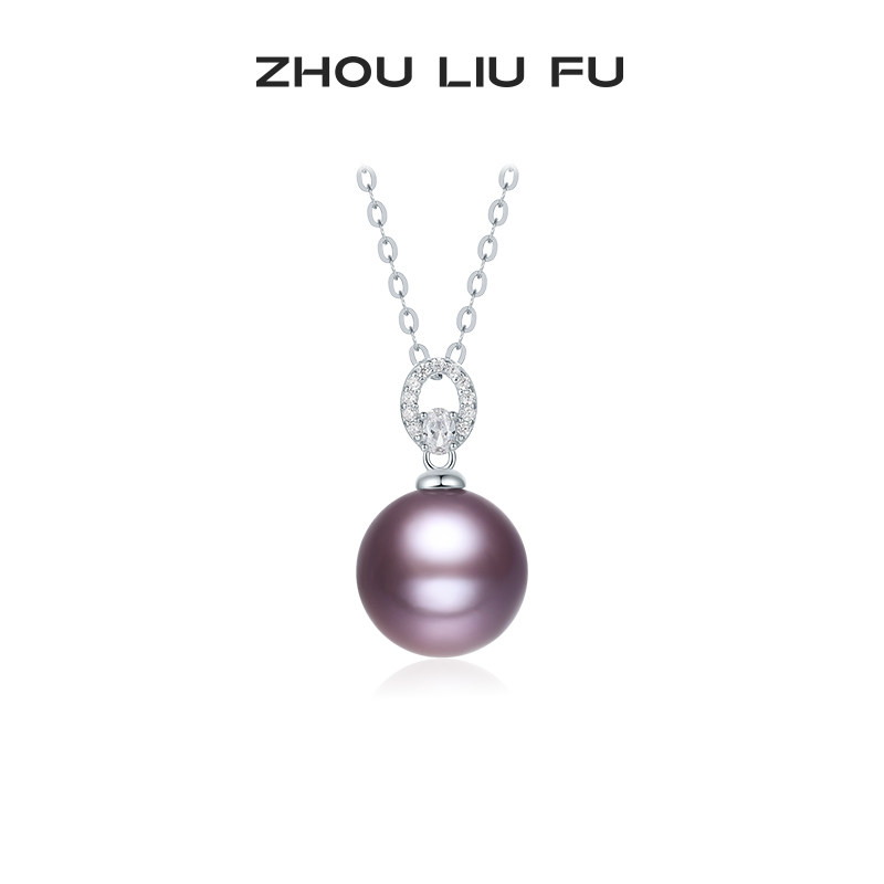 周六福S925银淡水珍珠项链女