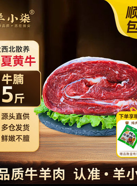 羊小柒宁夏盐滩草场黄牛肉生新鲜原切牛肉牛腩炖煮清真食材