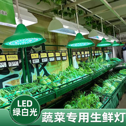 新款led蔬菜灯专用青菜灯生鲜灯LED猪肉水果灯熟食灯冰鲜灯绿光