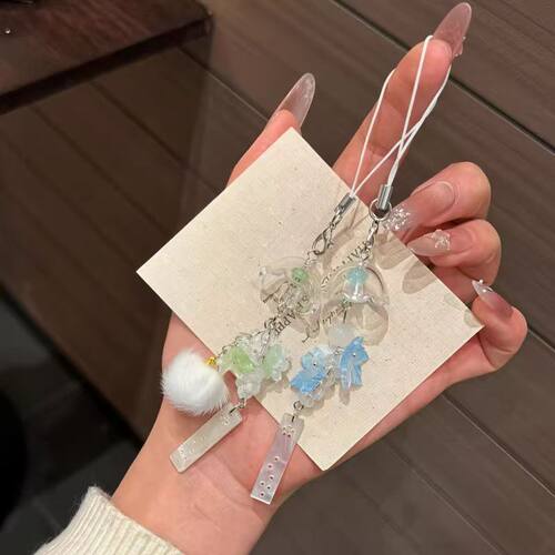 茉莉花风铃挂件ins高颜值手机链包包挂饰钥匙扣挂绳情侣闺蜜礼物