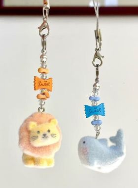 可爱植绒挂件立体包包动物手机链钥匙扣少女礼物挂饰高颜值情侣款