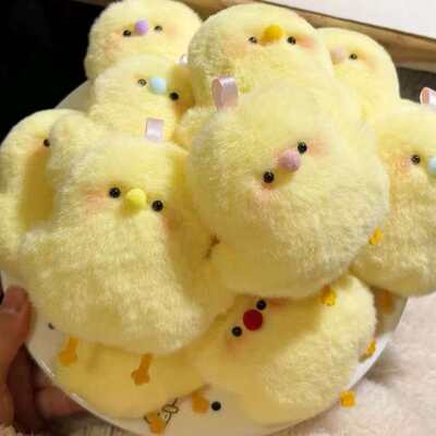 新品超萌可爱吱吱叫小鸡玩偶挂件毛绒少女情侣礼物高颜值包挂件萌