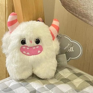 新款 可爱怪兽毛绒书包挂件饰可爱毛绒ins钥匙扣生日礼物