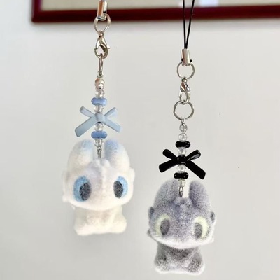 新款可爱小白龙公仔情侣闺蜜手机钥匙学生包挂件礼物配饰