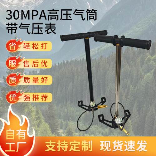 30MPA 高打压气筒带气压表高压气筒便携多用途高压打气筒