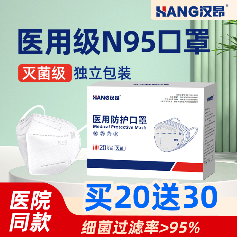 N95级医用防护口罩一次性医疗级别正规正品3d立体五层独立装口罩 医疗器械 口罩（器械） 原图主图