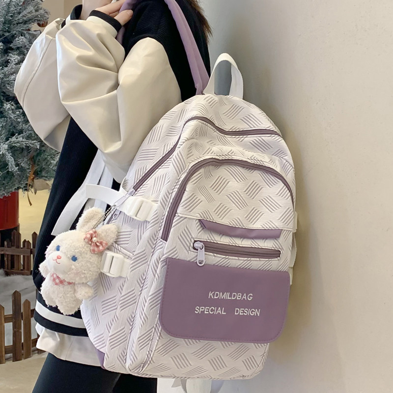 香港IT.greg新款小清新书包女初中高中大学生双肩包女大容量背包