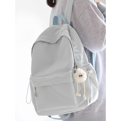 法国MK&ins双肩包女小众初中高中生大学生书包校园男纯色学院背包