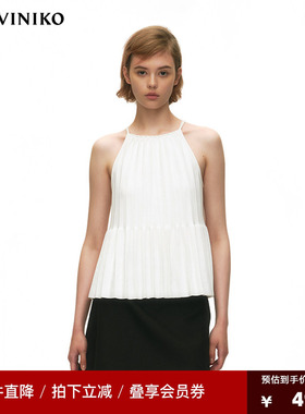 NO DIRECTION+【重工针织风琴褶】摩登复古针织褶皱吊带背心