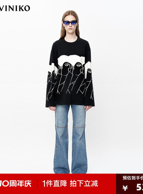 【设计师款】秋冬新品「JEN UMAN系列」长袖印花T恤女J330551305B