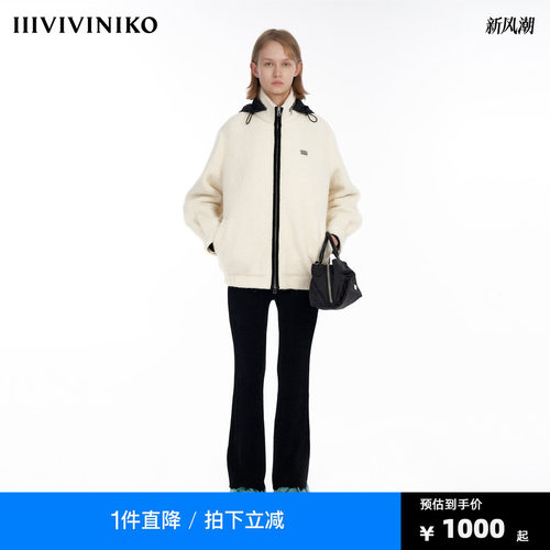 IIIVIVINIKO“羊毛羊驼毛混纺”大廓形毛呢大衣外套女M349010187F