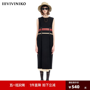 VVNK JANE PLUS小众设计罗马布无袖圆领连衣裙