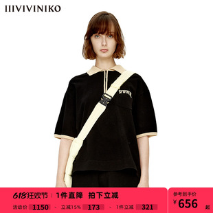 女M233701653A 撞色POLO领套头针织衫 新品 IIIVIVINIKO夏季