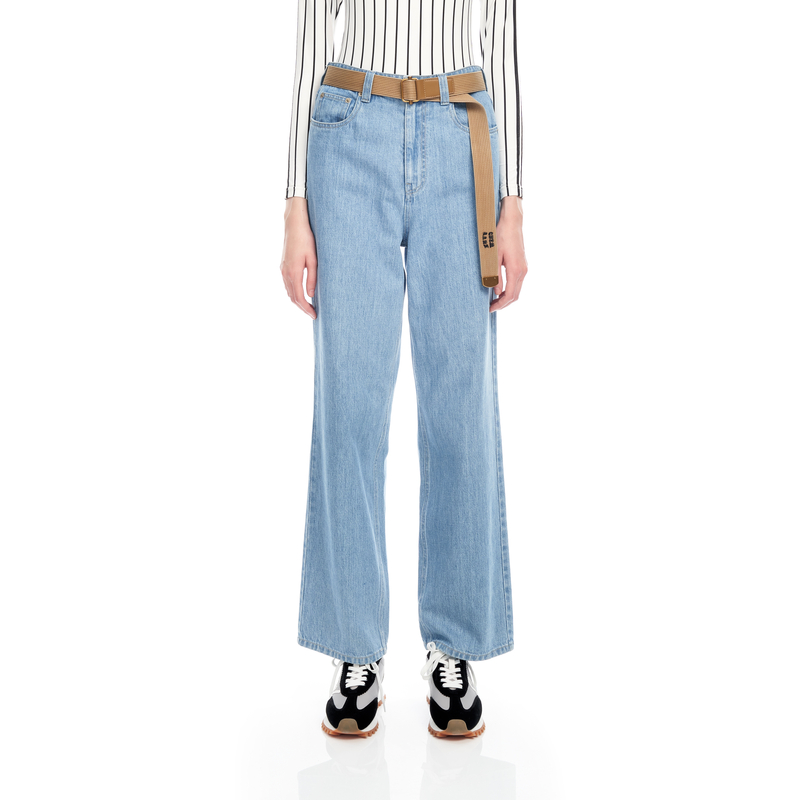 IIIVIVINIKO2023夏新品棉直筒长裤子女M321833221D