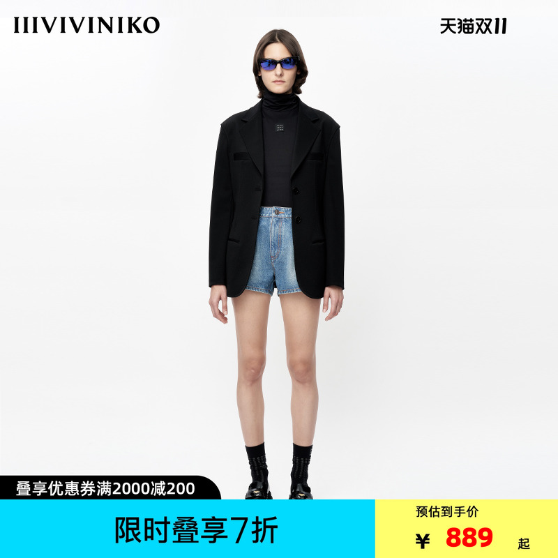 VVNK JANE PLUS设计师品牌23秋新品收腰单排扣西装女J332750395A