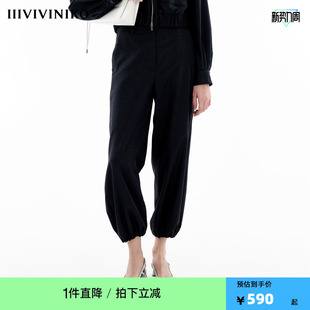 裤 IIIVIVINIKO春季 休闲西装 羊毛混纺收脚口式 子女M414818132B 新款