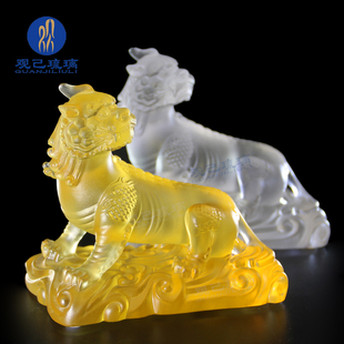 古法琉璃地藏王坐骑谛听像家用客厅供奉佛堂寺庙用品谛听神兽摆件