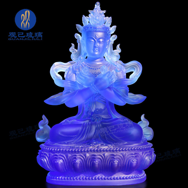 琉璃金刚总持佛像摆件居家客厅佛堂中式摆放藏传佛具工艺用品